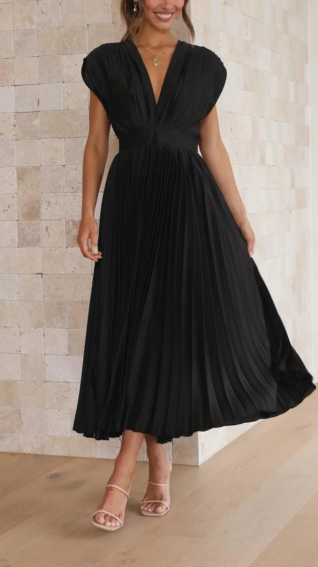 Rosalie Pleated Midi Dress