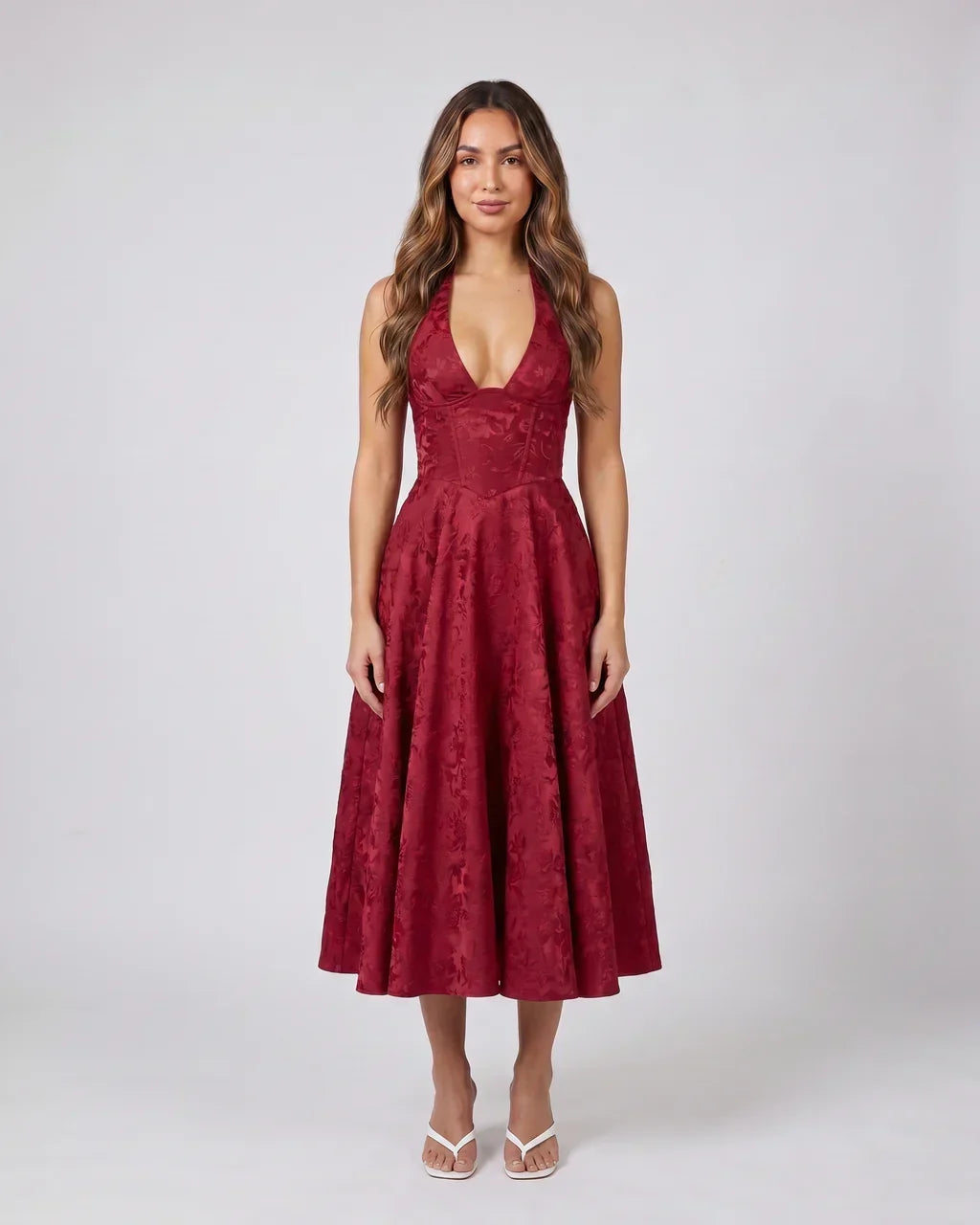Sienna Jacquard Midi Dress