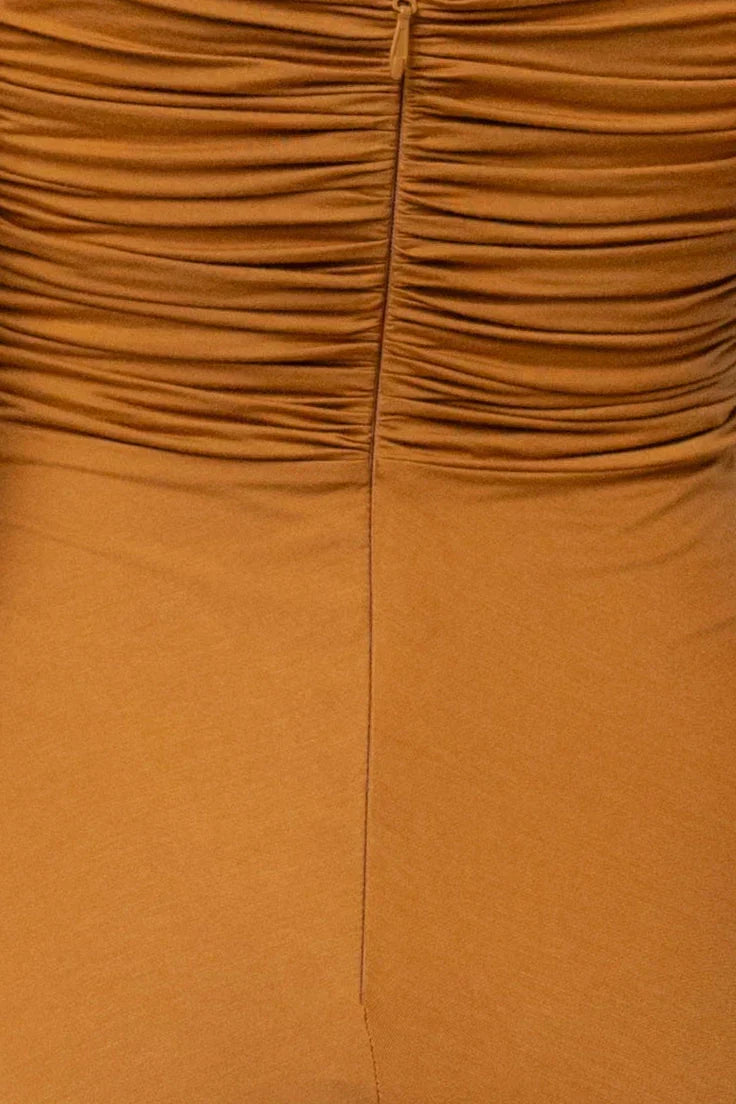 Brown Atlantis Drape Maxi Dress
