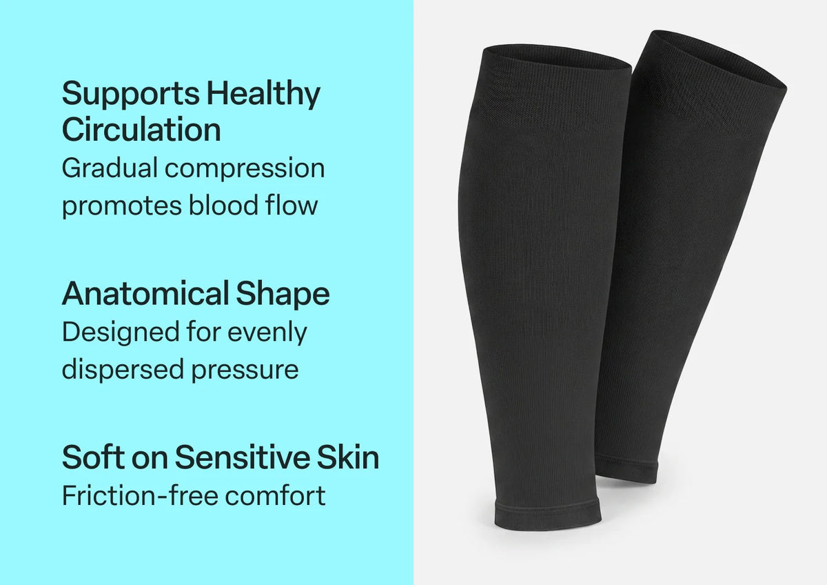 Compression Calf Sleeves Standard 15-20 mmHg - Black