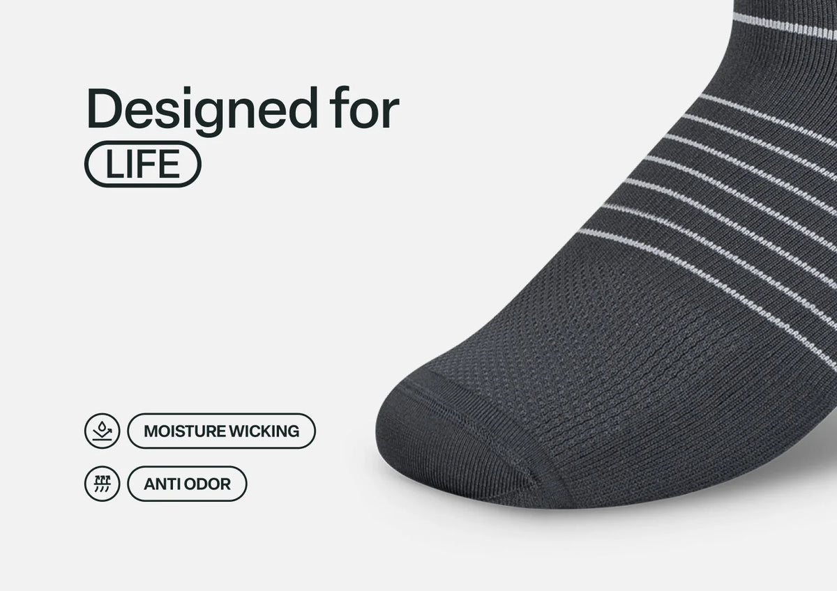 Mid-Calf Compression Socks 18-25 mmHg - Dark Gray